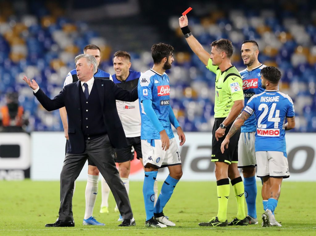 Rosso per Ancelotti in Napoli-Atalanta