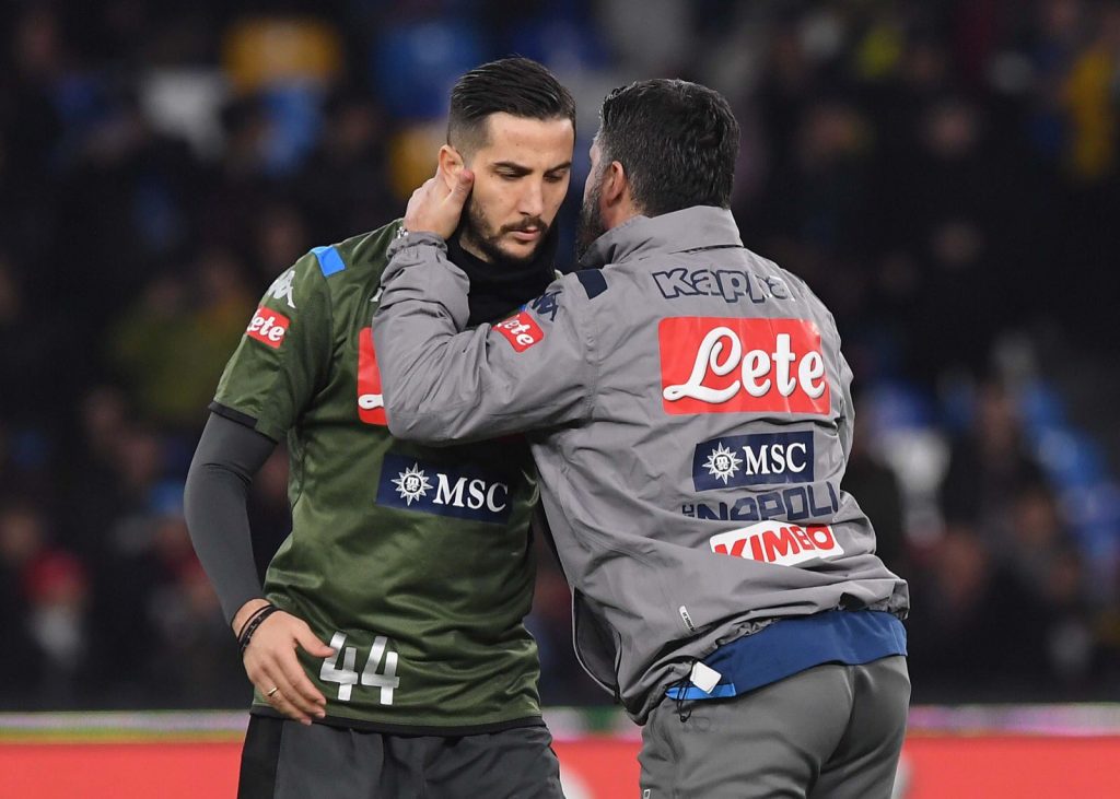 Manolas, in campo per Napoli Barcellona