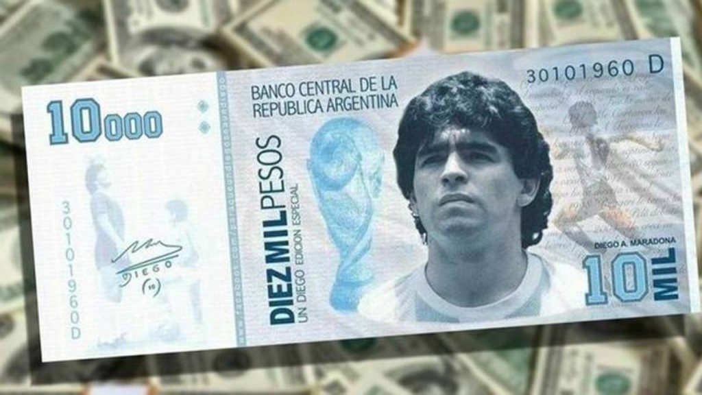 La banconota di Maradona