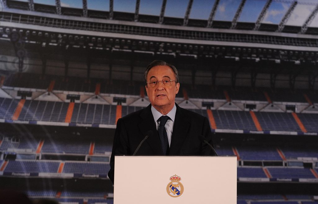 Real Madrid President Florentino Perez Holds News Conference