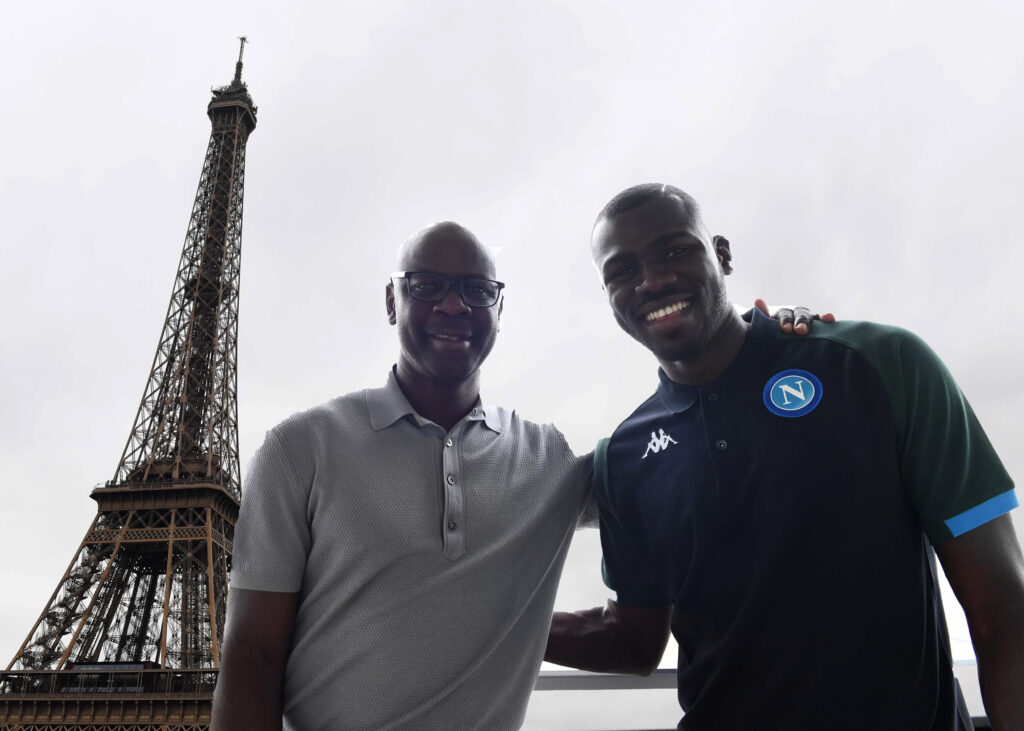 Lilian Thuram Meets SSC Napoli Player Kalidou Koulibaly