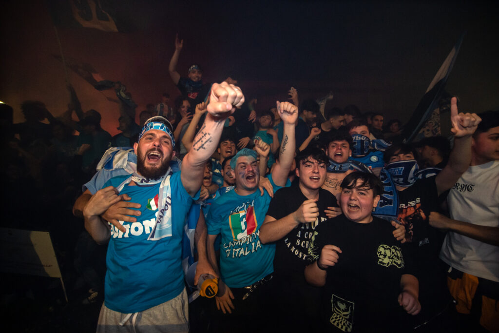 Napoli Fans Celebrate Winning Serie A