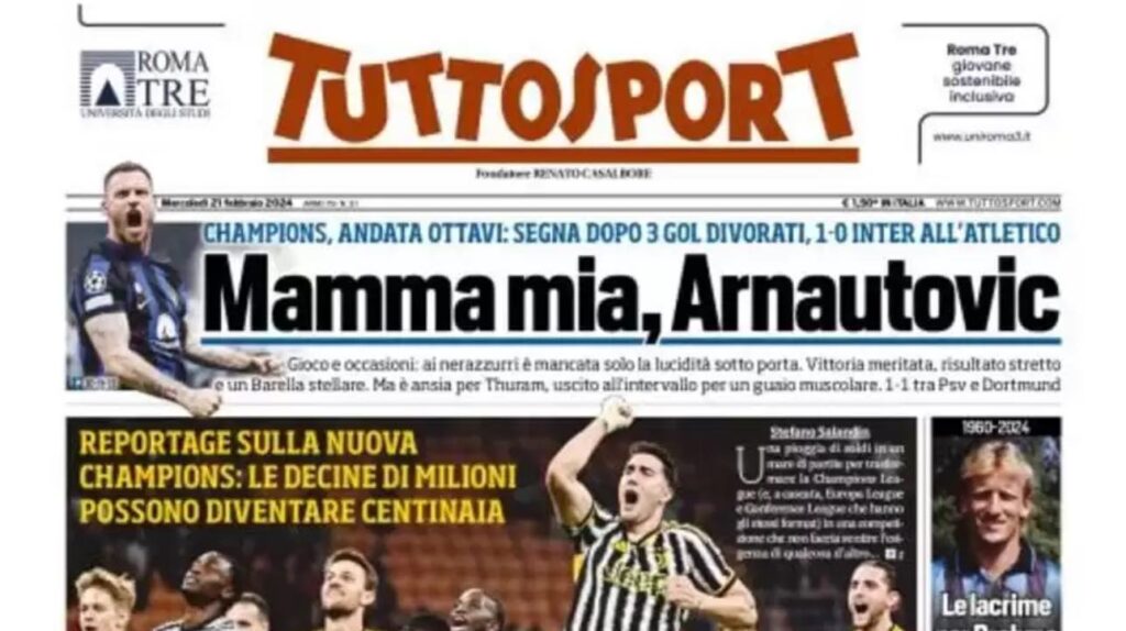 prima pagina Tuttosport