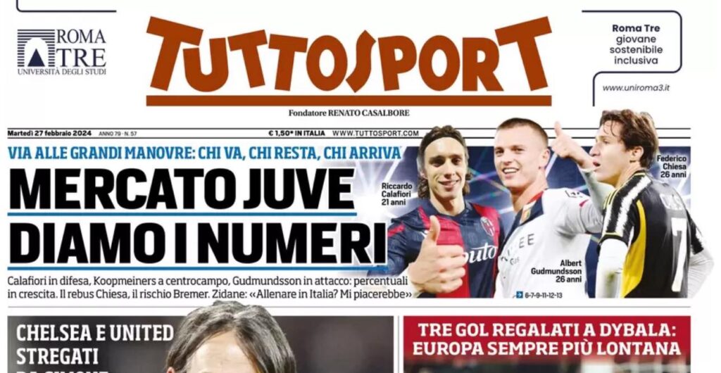 PRIMA PAGINA TUTTOSPORT OGGI