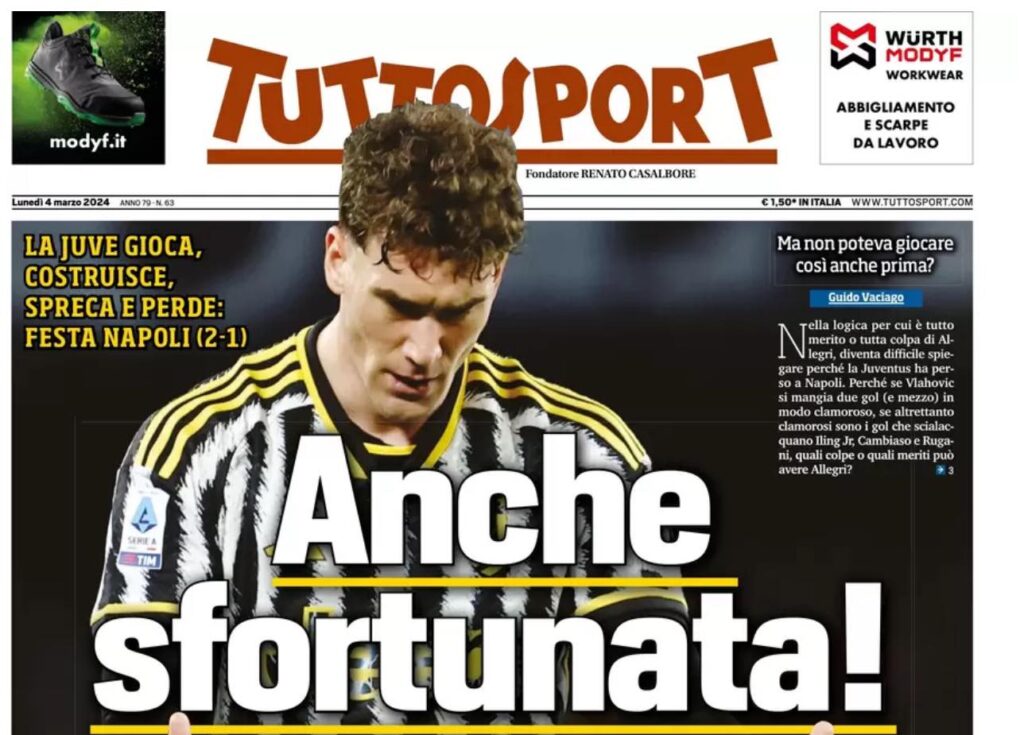 prima pagina tuttosport oggi
