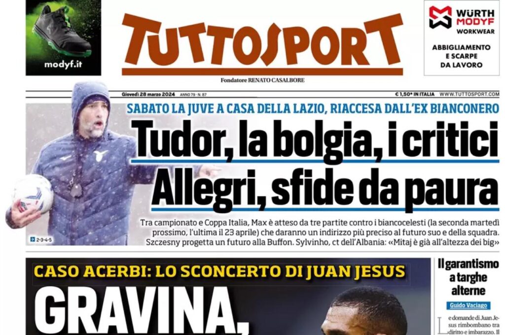 PRIMA PAGINA TUTTOSPORT OGGI