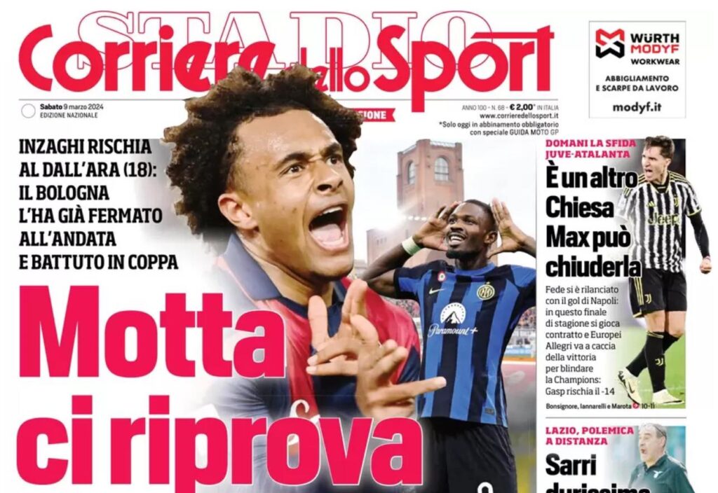 prima pagina corriere dello sport oggi