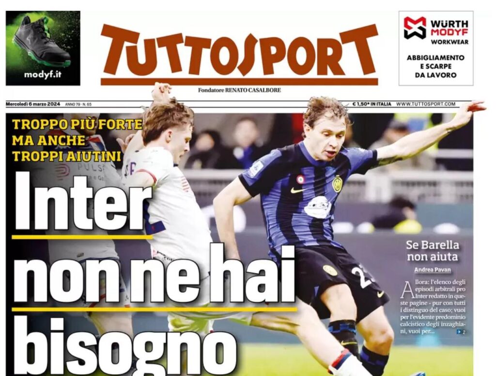 PRIMA PAGINA TUTTOSPORT