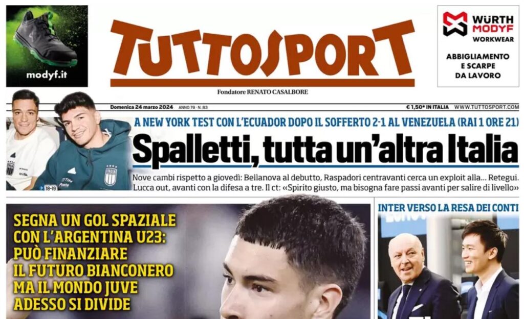 PRIMA PAGINA TUTTOSPORT OGGI