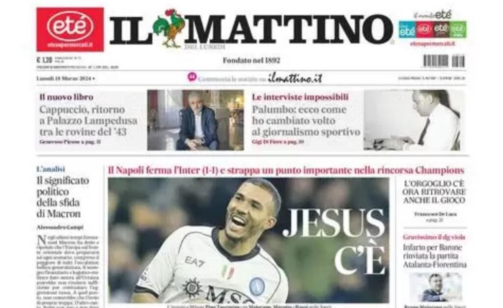 PRIMA PAGINA il mattino oGGI