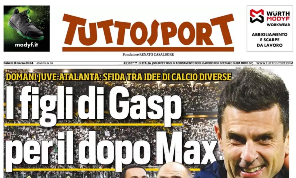 prima pagina tuttosport oggi