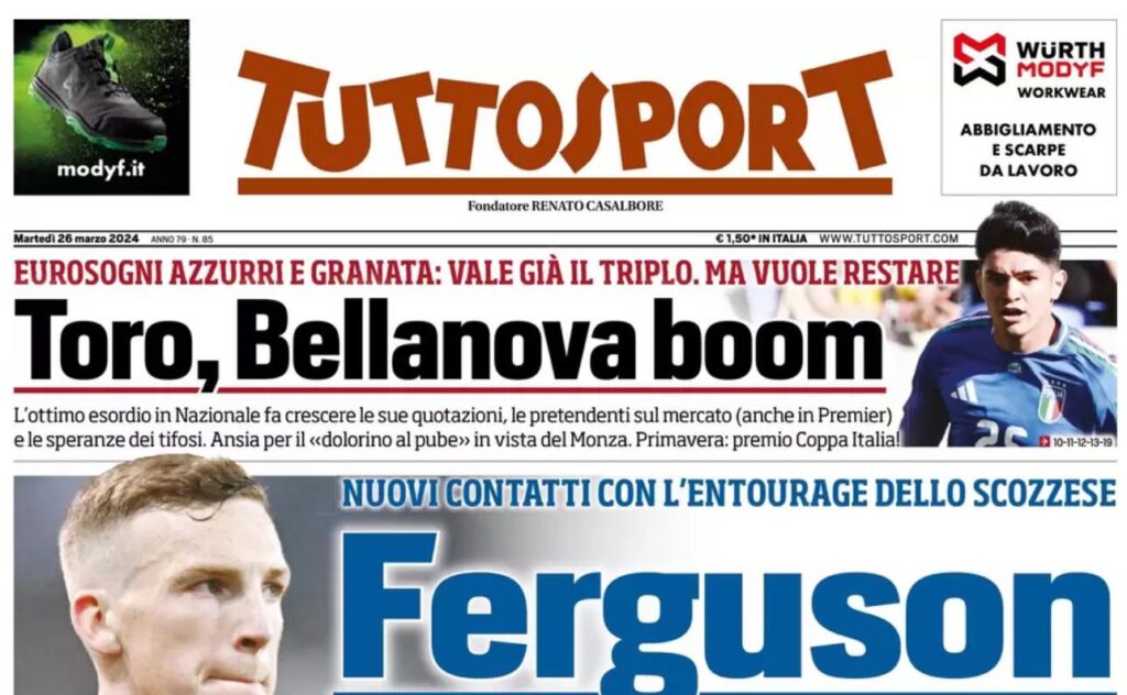 PRIMA PAGINA TUTTOSPORT OGGI