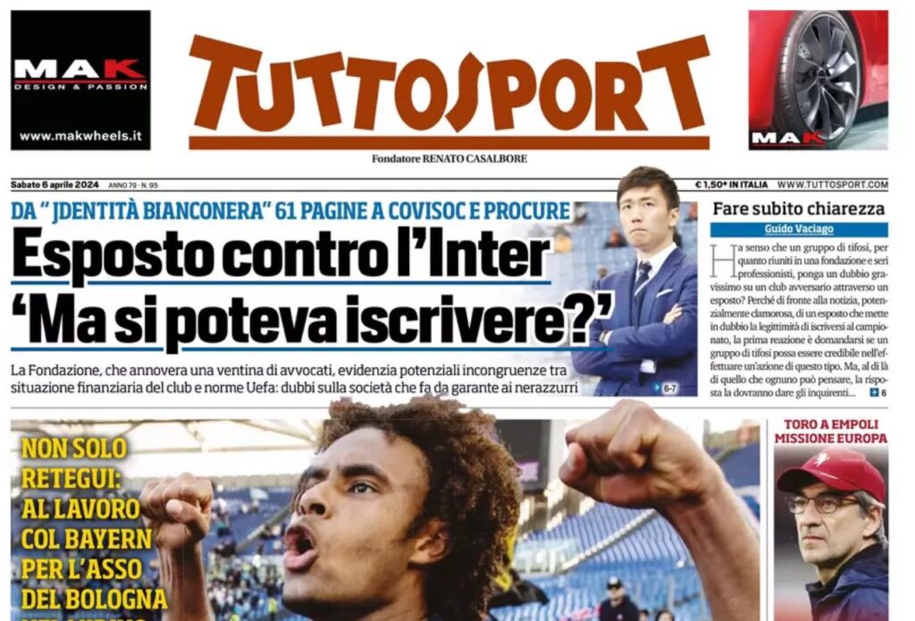 prima pagina tuttosport oggi