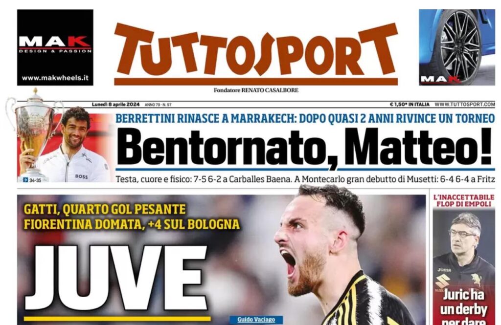PRIMA PAGINA TUTTOSPORT OGGI
