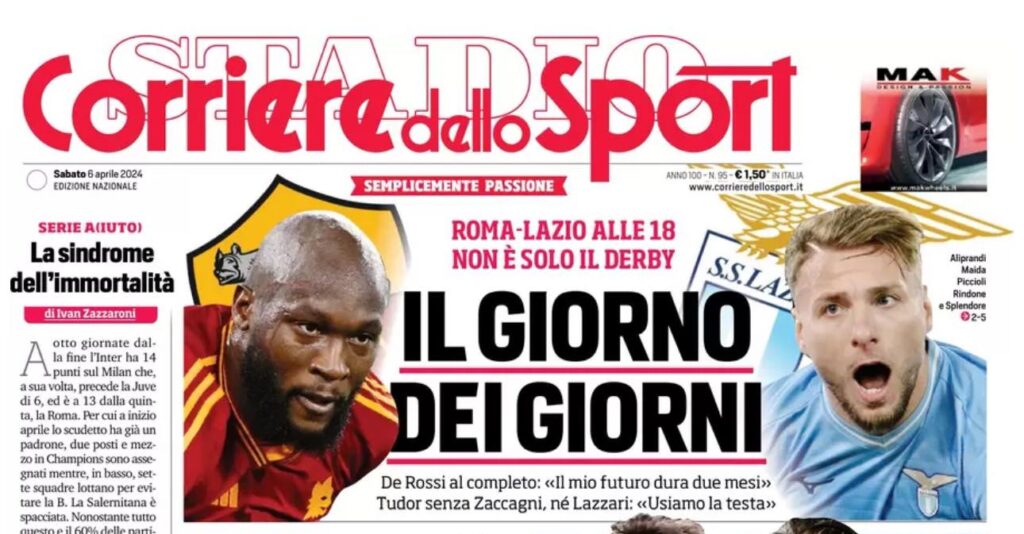 prima pagina corriere dello sport oggi