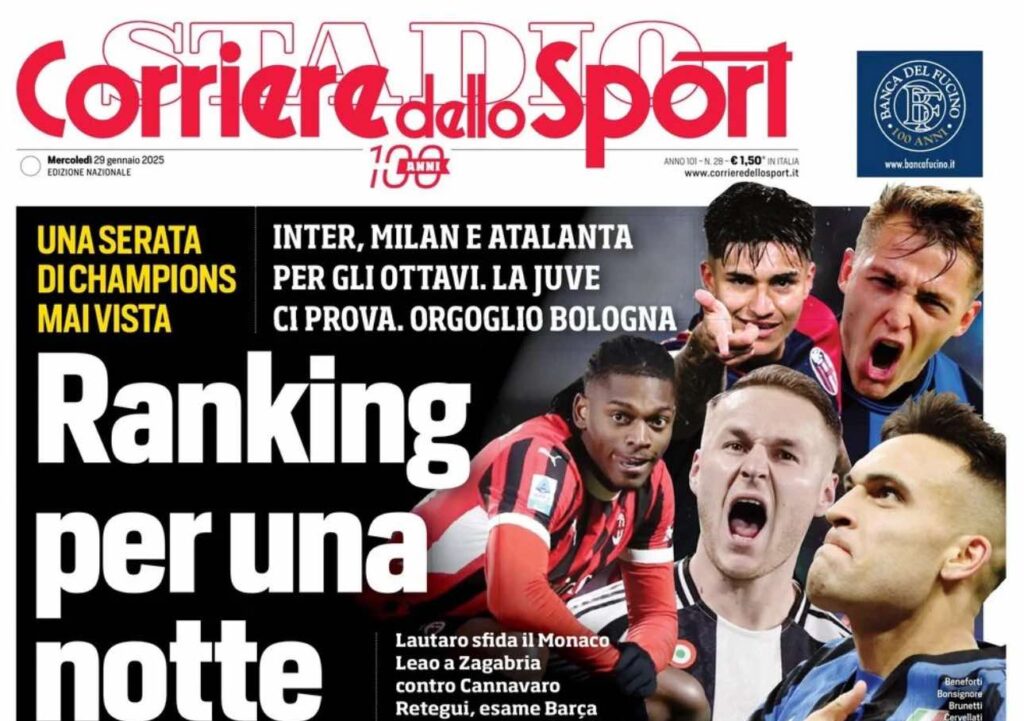 prima pagina corriere dello sport oggi