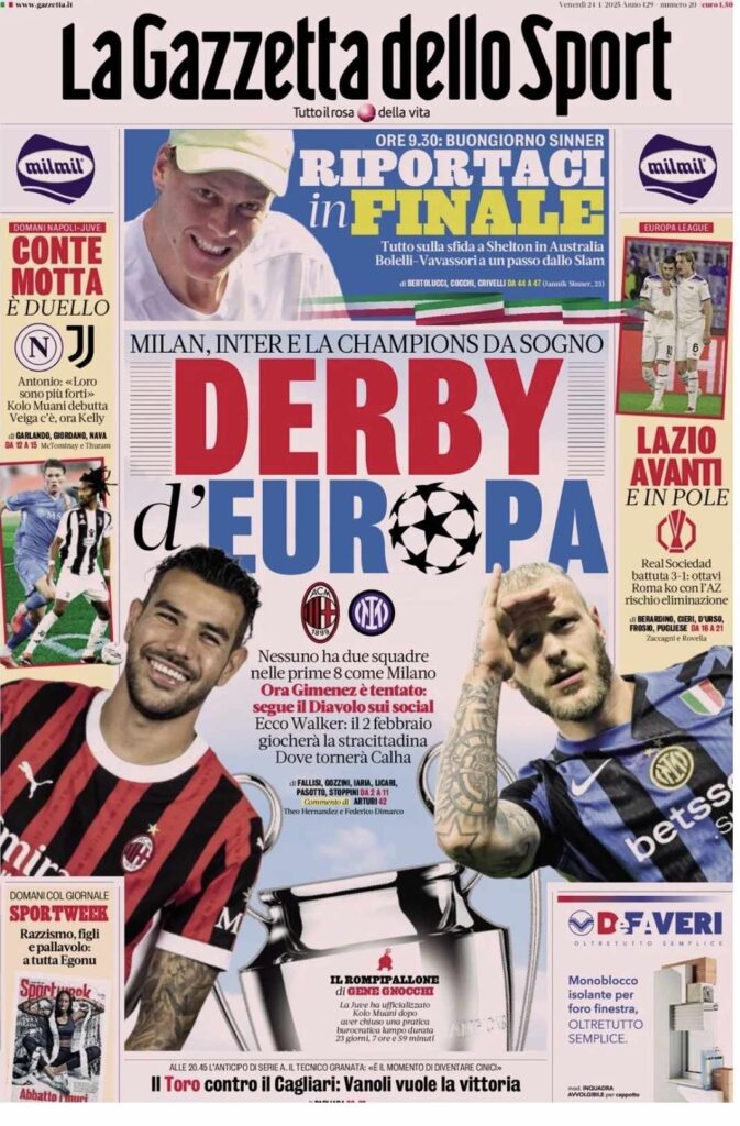 Prima Pagina La Gazzetta dello Sport