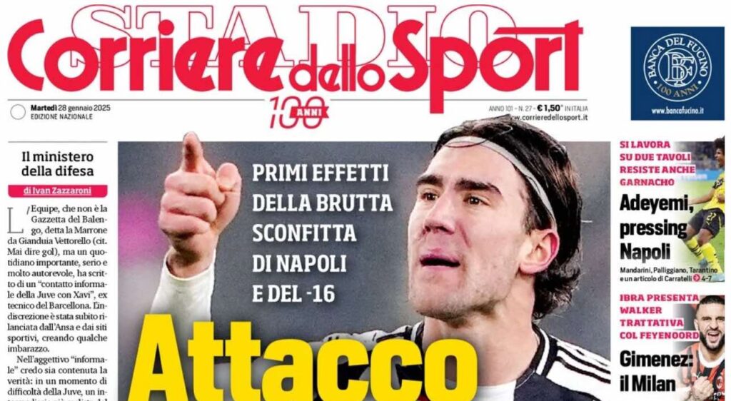 prima pagina corriere dello sport oggi