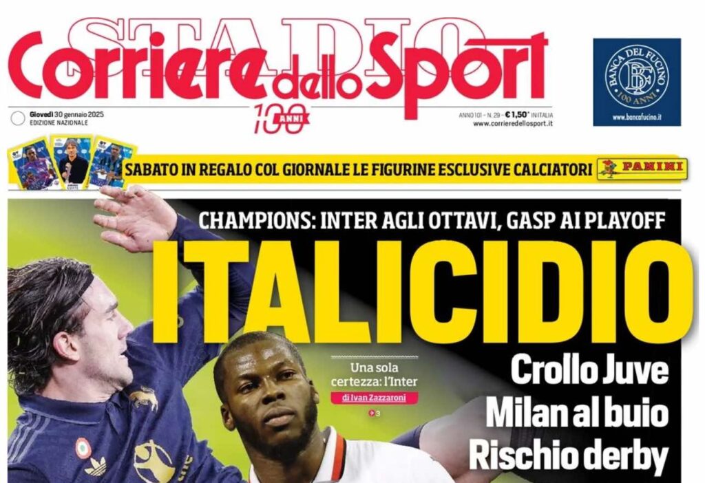 prima pagina corriere dello sport oggi