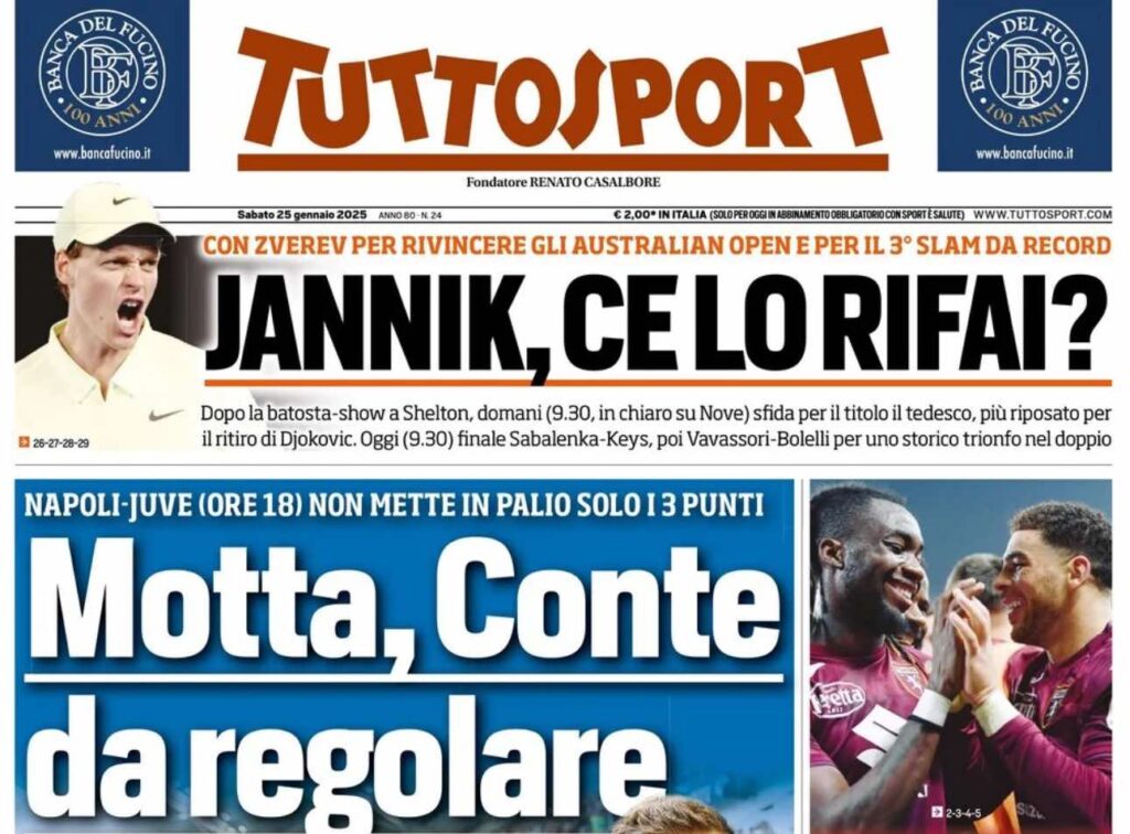 prima pagina tuttosport oggi