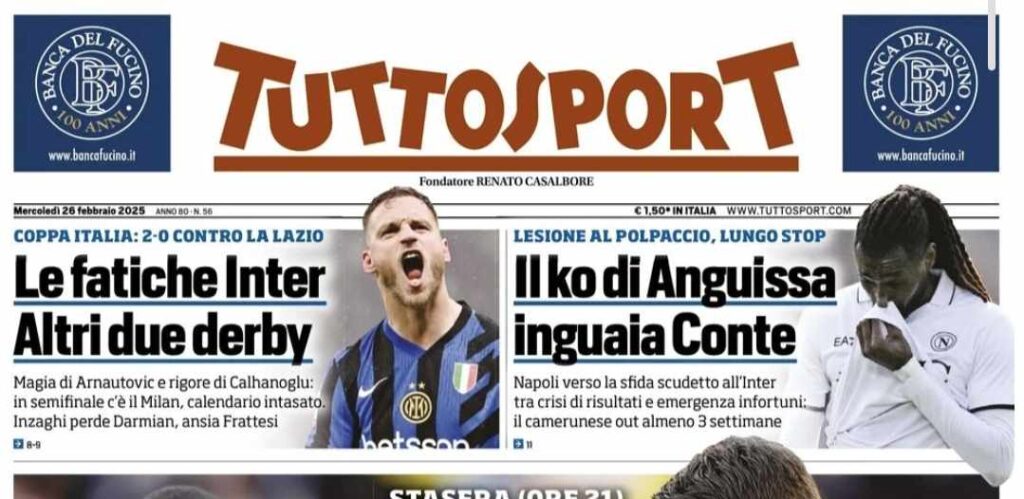 prima pagina tuttosport oggi