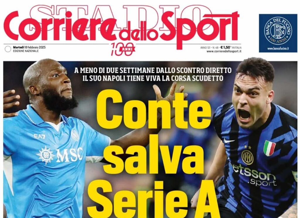prima pagina corriere dello sport oggi