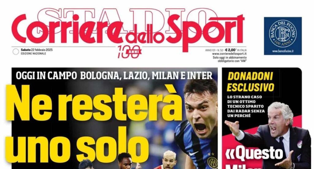 prima pagina corriere dello sport oggi
