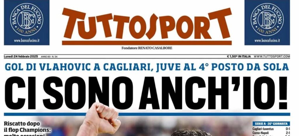 prima pagina tuttosport oggi