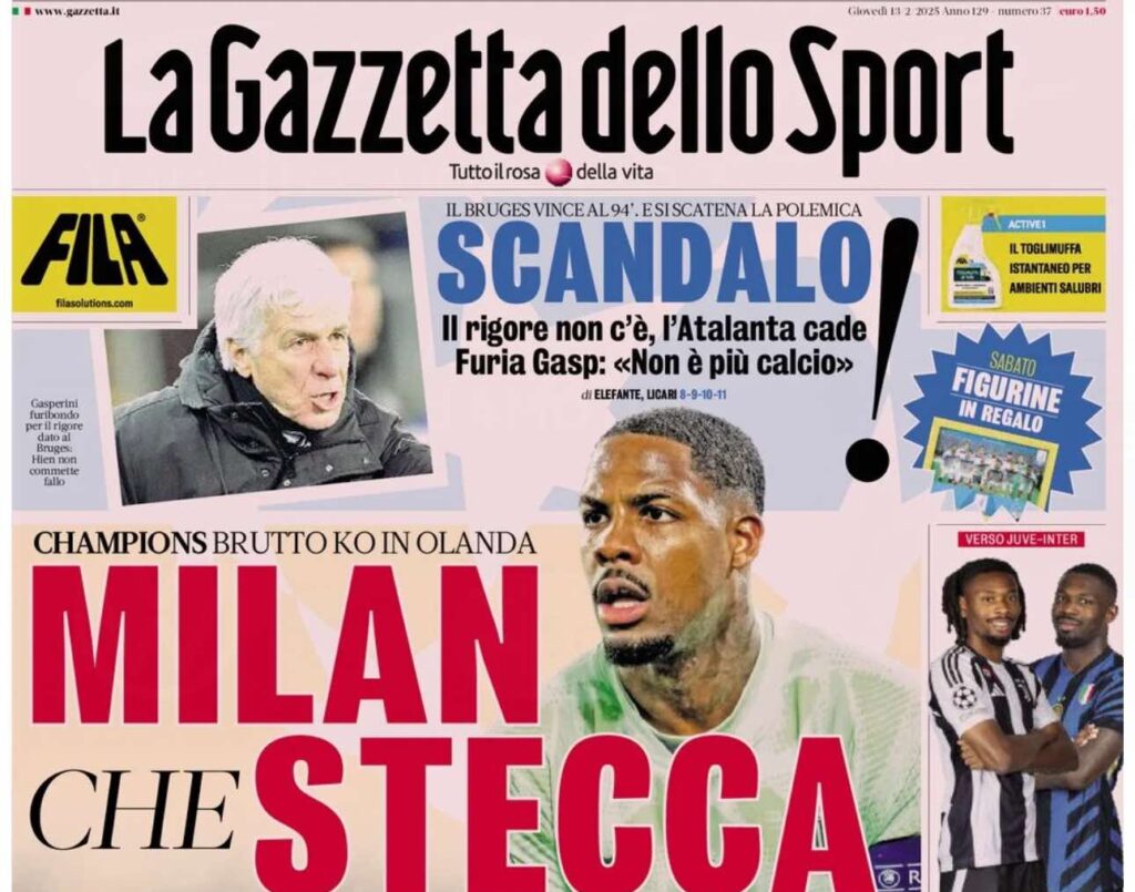 PRIMA PAGINA GAZZETTA DELLO SPORT OGGI: “Inzaghi al rinnovo, ci metto la firma”