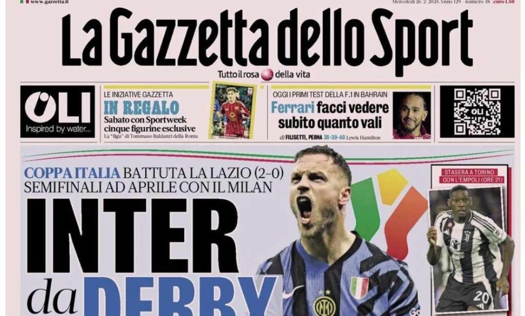 prima pagina gazzetta dello sport oggi