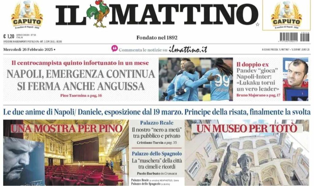 prima pagina il mattino oggi