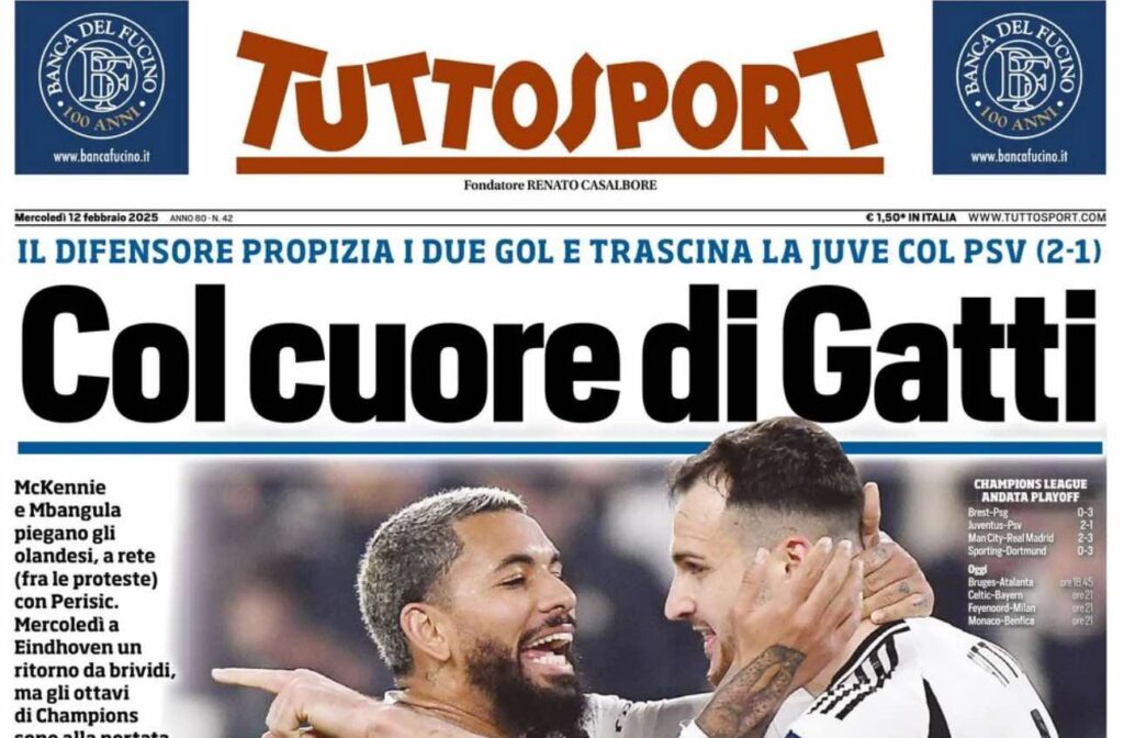 prima pagina tuttosport oggi