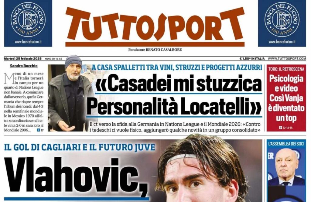 prima pagina tuttosport oggi