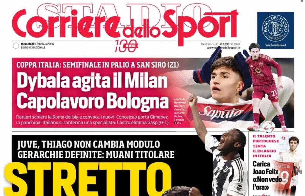 prima pagina corriere dello sport oggi