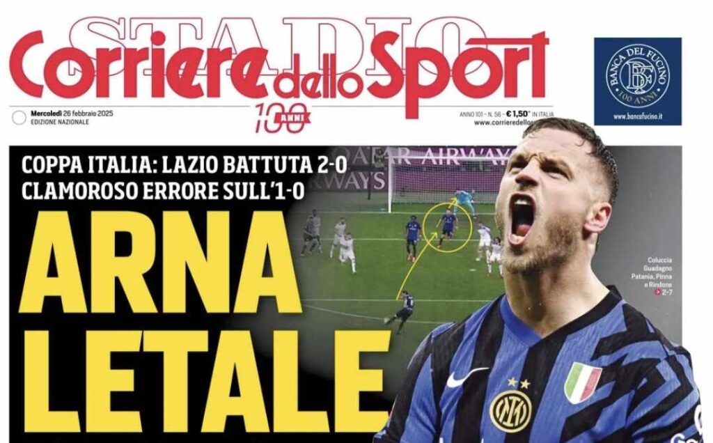 prima pagina corriere dello sport oggi