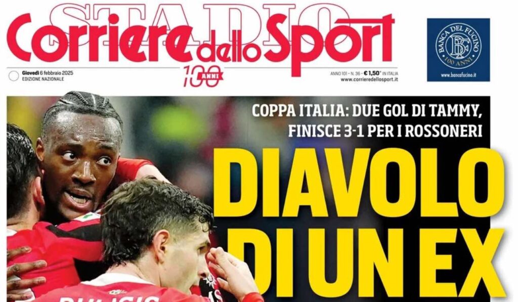 prima pagina corriere dello sport oggi