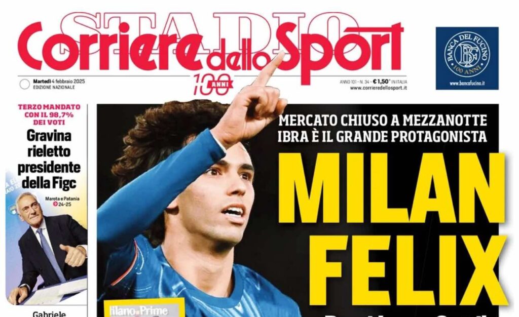 prima pagina corriere dello sport oggi