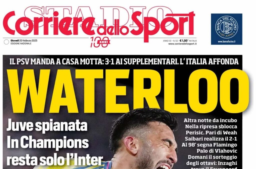 prima pagina corriere dello sport oggi