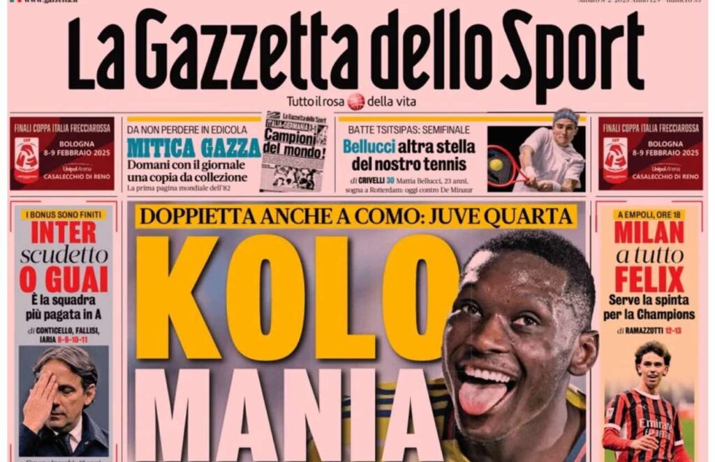 PRIMA PAGINA GAZZETTA DELLO SPORT OGGI: “Inzaghi al rinnovo, ci metto la firma”