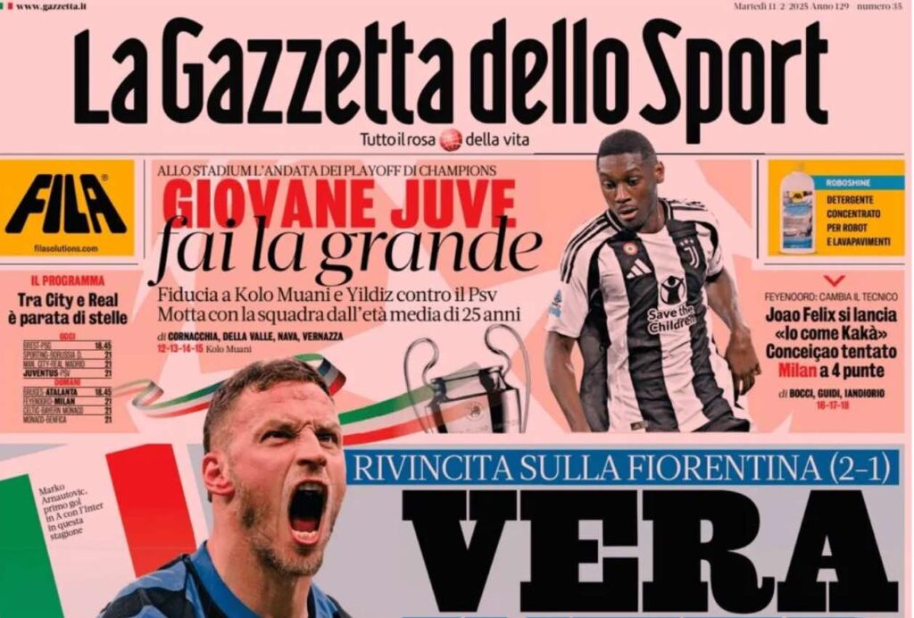 PRIMA PAGINA GAZZETTA DELLO SPORT OGGI: “Inzaghi al rinnovo, ci metto la firma”