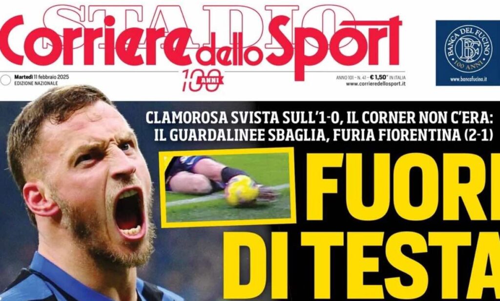 prima pagina corriere dello sport oggi