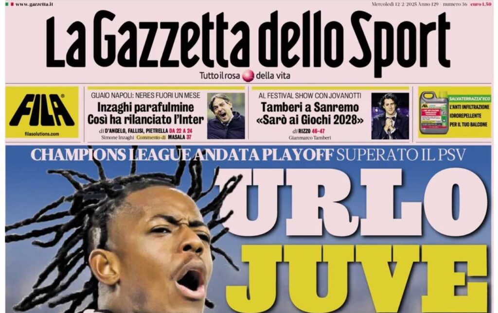 PRIMA PAGINA GAZZETTA DELLO SPORT OGGI: “Inzaghi al rinnovo, ci metto la firma”