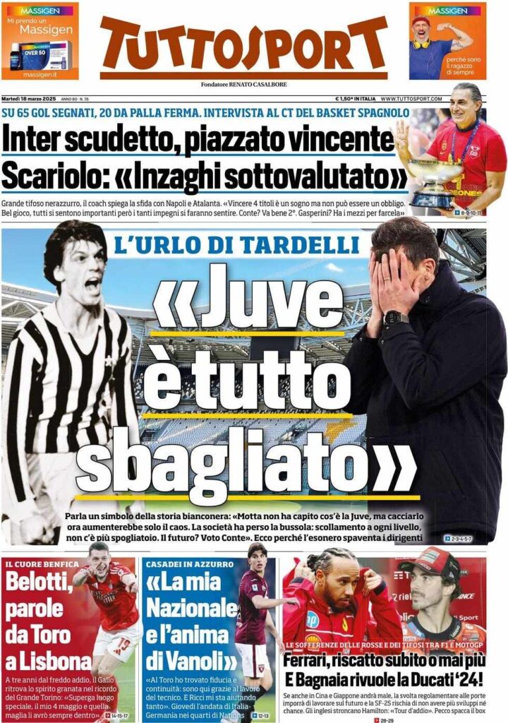 prima pagina tuttosport oggi