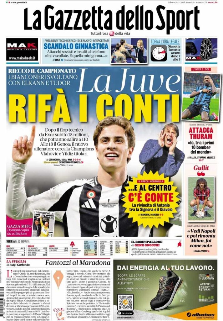 PRIMA PAGINA GAZZETTA DELLO SPORT OGGI: “Inzaghi al rinnovo, ci metto la firma”