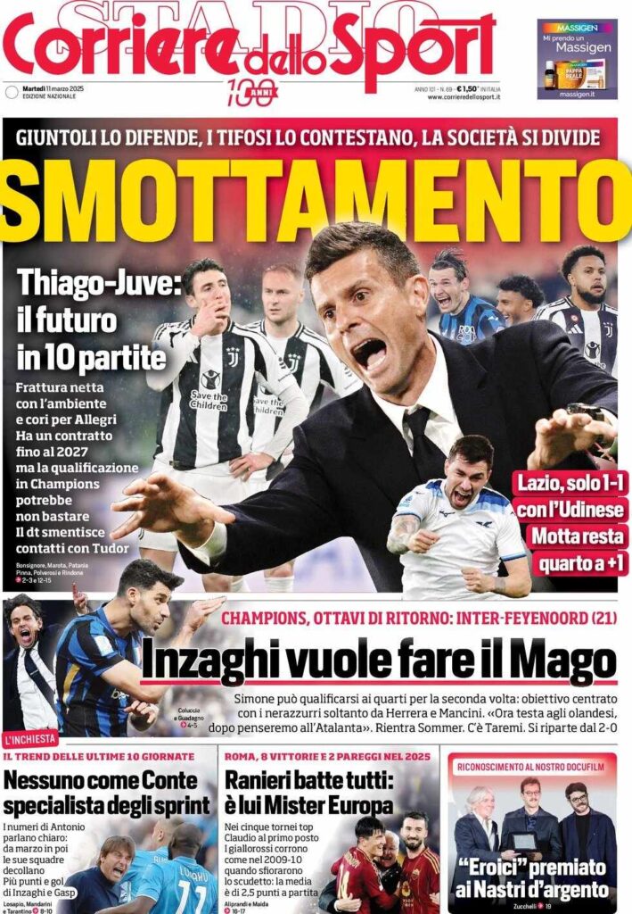prima pagina corriere dello sport oggi