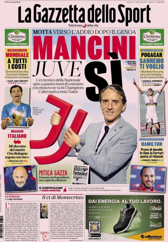 PRIMA PAGINA GAZZETTA DELLO SPORT OGGI: “Inzaghi al rinnovo, ci metto la firma”