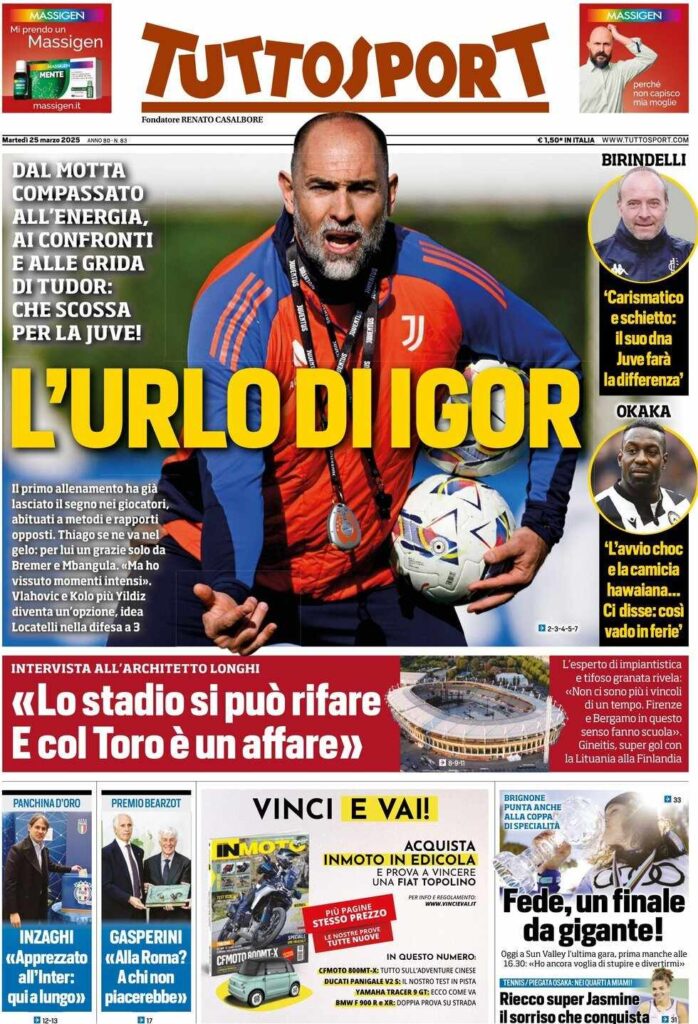 prima pagina tuttosport oggi