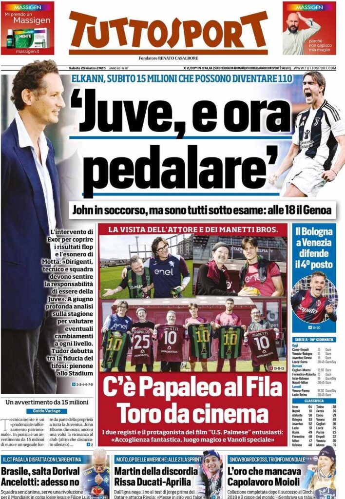 prima pagina tuttosport oggi