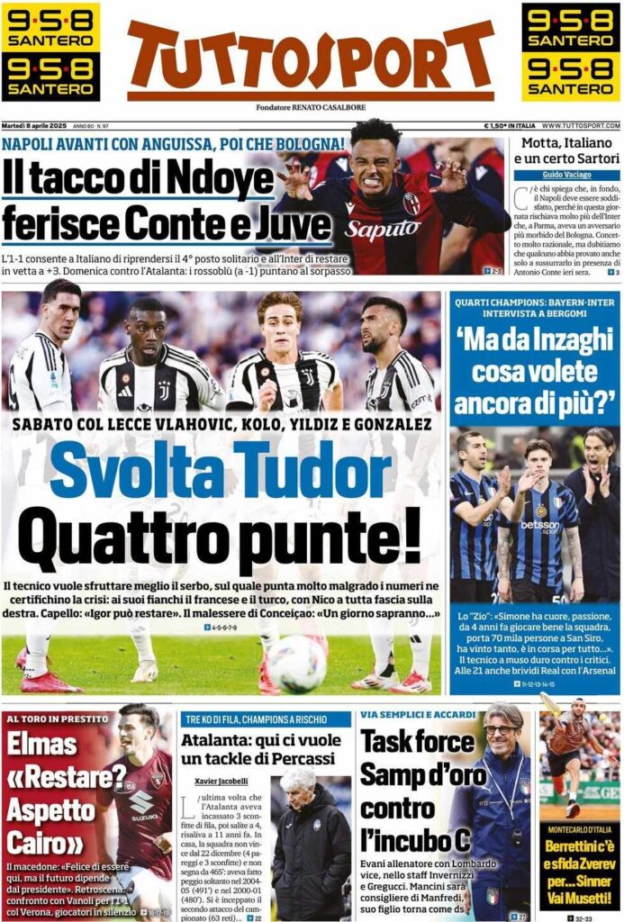 prima pagina tuttosport oggi