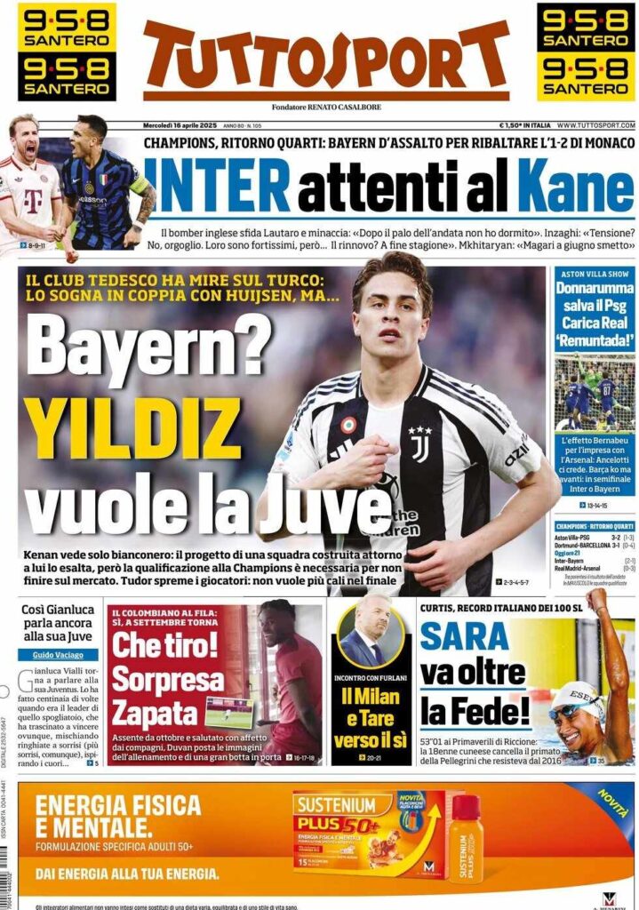 prima pagina tuttosport oggi